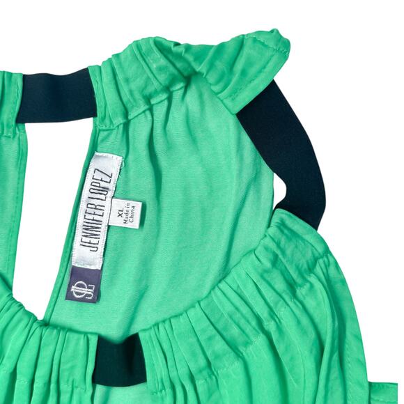 Jennifer Lopez Green Keyhole Halter Blouse - Size XL - Picture 5 of 6